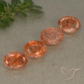 3.06 ct natürliche Mittelorange Sonnenstein-Edelsteine, Oval, Lichtdurchlässig