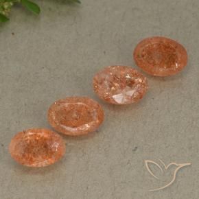 3.08 ct natürliche Mittelorange Sonnenstein-Edelsteine, Oval, Lichtdurchlässig