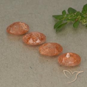3.08 ct natürliche Mittelorange Sonnenstein-Edelsteine, Oval, Lichtdurchlässig