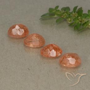 3.58 ct natürliche rötlich-orange Sonnenstein-Edelsteine, Oval, Lichtdurchlässig