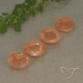 3.69 ct natürliche Mittelorange Sonnenstein-Edelsteine, Oval, Lichtdurchlässig