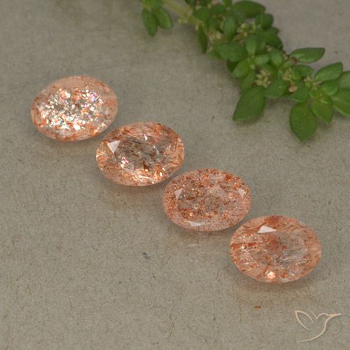 3.39ctw Natürlicher Helle Tigerorange Sonnenstein, Oval, Lichtdurchlässig