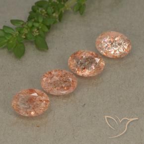 3.39 ct natürliche Helle Tigerorange Sonnenstein-Edelsteine, Oval, Lichtdurchlässig