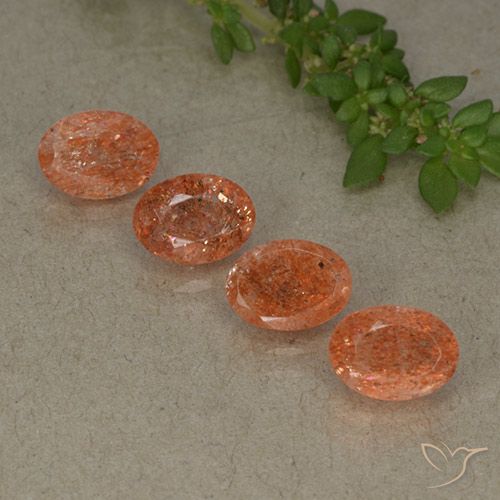 3.22ctw Natürlicher Grapefruit-Orange Sonnenstein, Oval, Lichtdurchlässig
