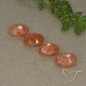3.22 ct natürliche Grapefruit-Orange Sonnenstein-Edelsteine, Oval, Lichtdurchlässig