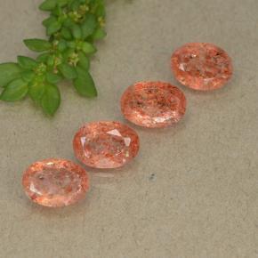 2,78 ct natürliche orangefarbener Sonnenstein-Edelsteine, Oval Schliff, Lichtdurchlässig