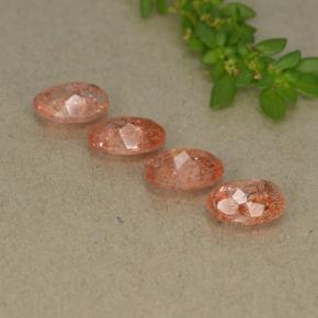 2,78 ct natürliche orangefarbener Sonnenstein-Edelsteine, Oval Schliff, Lichtdurchlässig