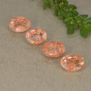 3,36 ct natürliche orangefarbener Sonnenstein-Edelsteine, Oval Schliff, Lichtdurchlässig