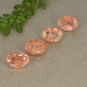 3,36 ct natürliche orangefarbener Sonnenstein-Edelsteine, Oval Schliff, Lichtdurchlässig
