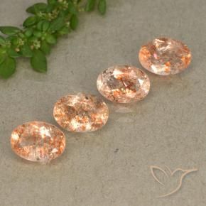 3.25 ct natürliche hellorange Sonnenstein-Edelsteine, Oval, Lichtdurchlässig
