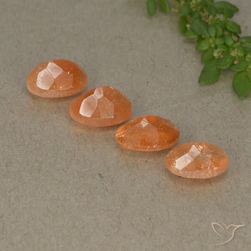 3.46 ct natürliche tieforange Sonnenstein-Edelsteine, Oval, Lichtdurchlässig