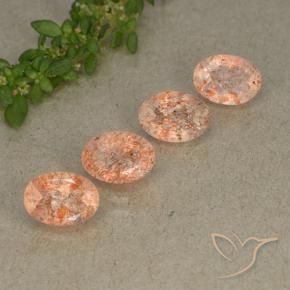 3.48 ct natürliche hellorange Sonnenstein-Edelsteine, Oval, Lichtdurchlässig