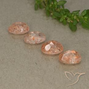 3.48 ct natürliche hellorange Sonnenstein-Edelsteine, Oval, Lichtdurchlässig
