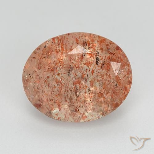 3.49ct Natürlicher rötlich-orange Sonnenstein, Oval, Transparent