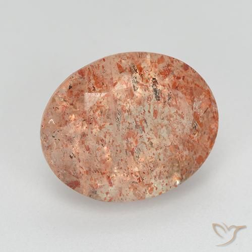 9,17 ctw natürlicher rötlich-orange Sonnenstein, Oval, Transparent