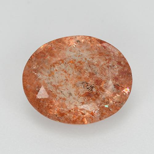 3,32 ctw natürlicher orangefarbener Sonnenstein, Oval Schliff, Transparent