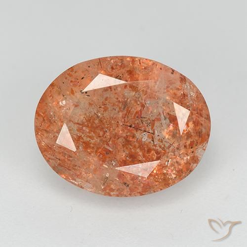 3.84ct Natürlicher Mittelorange Sonnenstein, Oval, Transparent