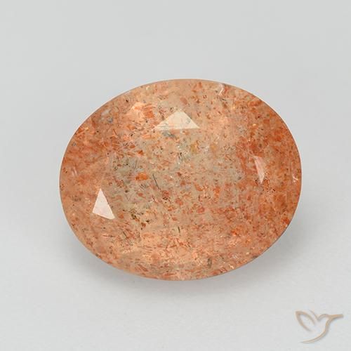 3.37ct Natürlicher Mittelorange Sonnenstein, Oval, Transparent