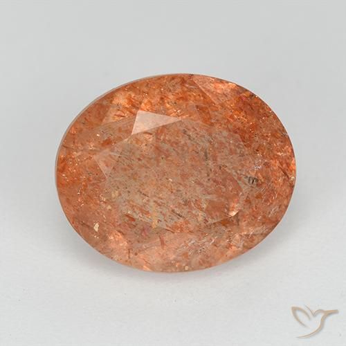 9,17 ctw natürlicher Warmes Orange Sonnenstein, Oval, Transparent