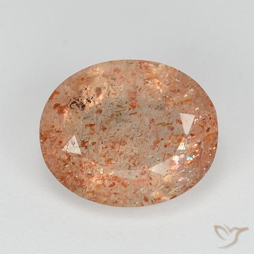 3.06ct Natürlicher hellorange Sonnenstein, Oval, Transparent