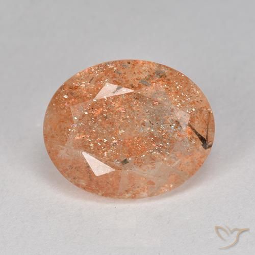 3.73ct Natürlicher hellorange Sonnenstein, Oval, Lichtdurchlässig