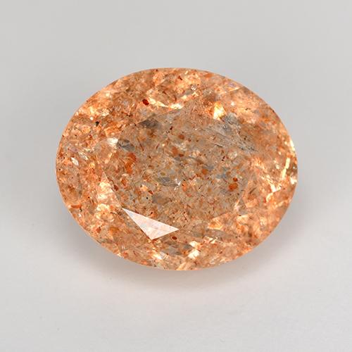 4,91 ctw natürlicher orangefarbener Sonnenstein, Oval Schliff, Lichtdurchlässig