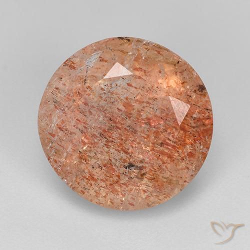 4.33ct Natürlicher Mittelorange Sonnenstein, Runden, Lichtdurchlässig