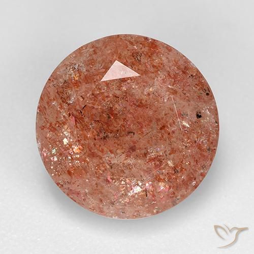 4.72ct Natürlicher Warmes Orange Sonnenstein, Runden, Lichtdurchlässig
