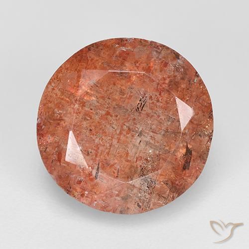 4.80ct Natürlicher Warmes Orange Sonnenstein, Runden, Lichtdurchlässig