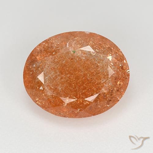 4.92ct Natürlicher Mittelorange Sonnenstein, Oval, Lichtdurchlässig