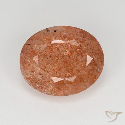 4.17ct Natürlicher Mittelorange Sonnenstein, Oval, Lichtdurchlässig