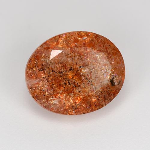 4,31 ctw natürlicher orangefarbener Sonnenstein, Oval Schliff, Lichtdurchlässig