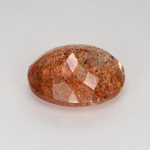 4,31 ctw natürlicher orangefarbener Sonnenstein, Oval Schliff, Lichtdurchlässig