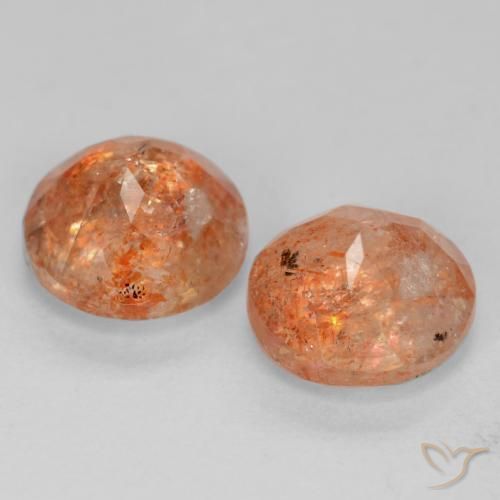 1.82 ct natürliche Mittelorange Sonnenstein-Edelsteine, Runden, Lichtdurchlässig