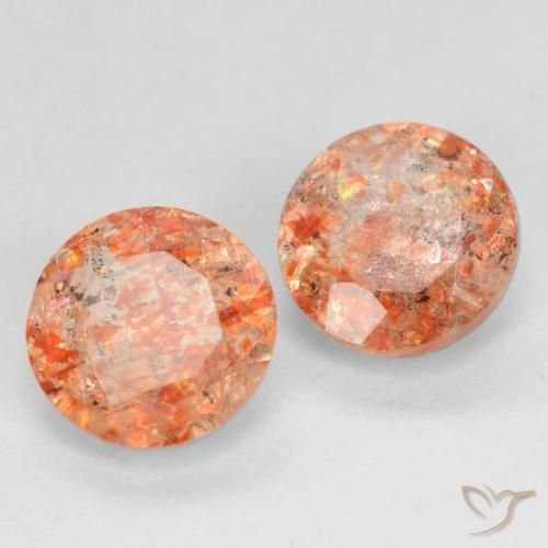 1.53 ct natürliche Mittel-Hellorange Sonnenstein-Edelsteine, Runden, Lichtdurchlässig