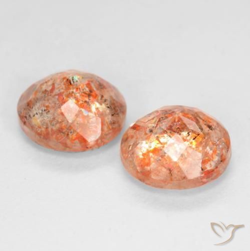 1.53 ct natürliche Mittel-Hellorange Sonnenstein-Edelsteine, Runden, Lichtdurchlässig