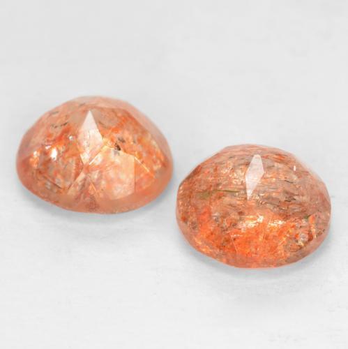 1,65 ct natürliche orangefarbener Sonnenstein-Edelsteine, Rundschliff, Lichtdurchlässig