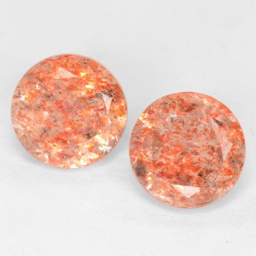 1.60 ct natürliche Ingwer-Orange Sonnenstein-Edelsteine, Rund Schliff, Lichtdurchlässig
