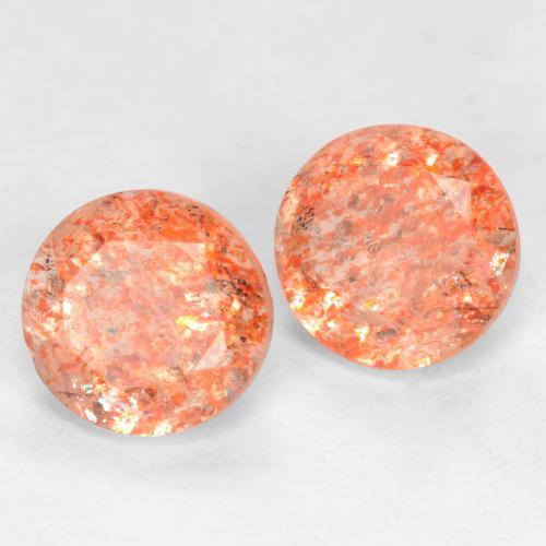 1.60 ct natürliche Ingwer-Orange Sonnenstein-Edelsteine, Rund Schliff, Lichtdurchlässig