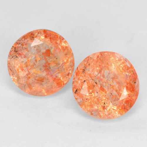 1.67 ct natürliche Mittelorange Sonnenstein-Edelsteine, Rund Schliff, Lichtdurchlässig