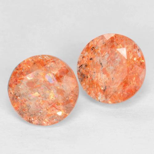 1.67 ct natürliche Mittelorange Sonnenstein-Edelsteine, Rund Schliff, Lichtdurchlässig