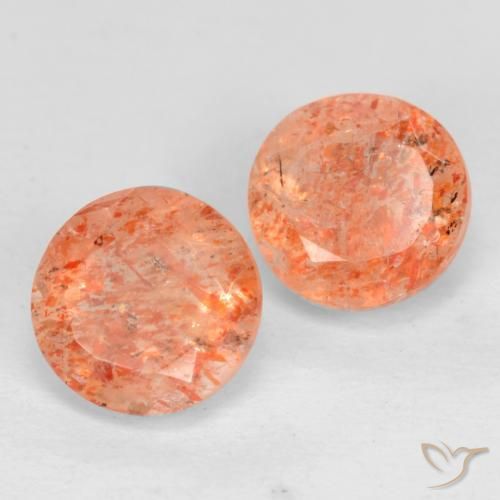 1.76 ct natürliche Mittel-Hellorange Sonnenstein-Edelsteine, Runden, Lichtdurchlässig