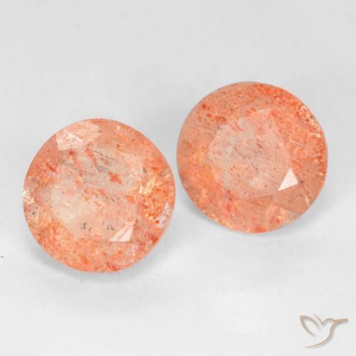 3.50 ct natürliche Mittel-Hellorange Sonnenstein-Edelsteine, Runden, Lichtdurchlässig