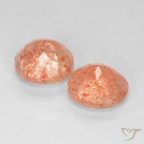 3.50 ct natürliche Mittel-Hellorange Sonnenstein-Edelsteine, Runden, Lichtdurchlässig