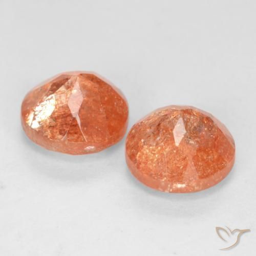 1.96 ct natürliche Mittelorange Sonnenstein-Edelsteine, Runden, Lichtdurchlässig
