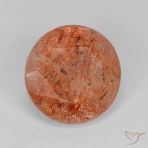 9,17 ctw natürlicher Grapefruit-Orange Sonnenstein, Runden, Lichtdurchlässig