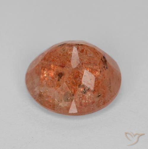 9,17 ctw natürlicher Grapefruit-Orange Sonnenstein, Runden, Lichtdurchlässig