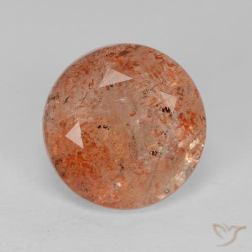 4.41ct Natürlicher Mittelorange Sonnenstein, Runden, Lichtdurchlässig