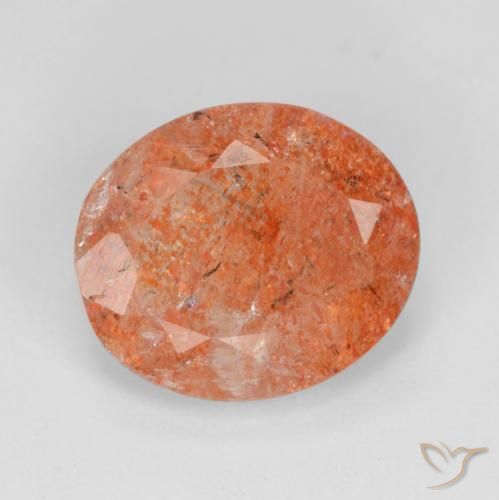 3.52ct Natürlicher Mittelrot Sonnenstein, Oval, Lichtdurchlässig