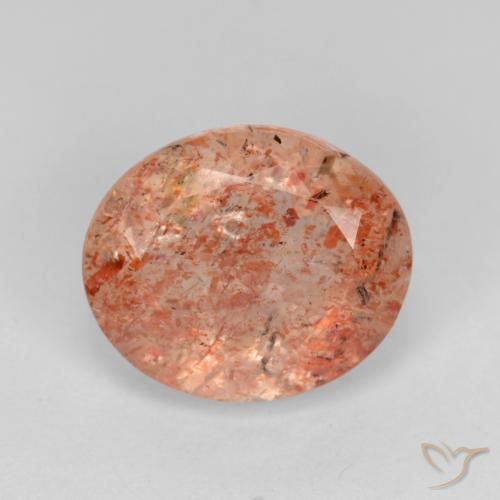 4.50ct Natürlicher rötlich-orange Sonnenstein, Oval, Lichtdurchlässig